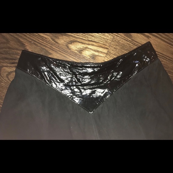 Dita Martin Design Vintage BLK Suede/Patent Skirt - Picture 4 of 6